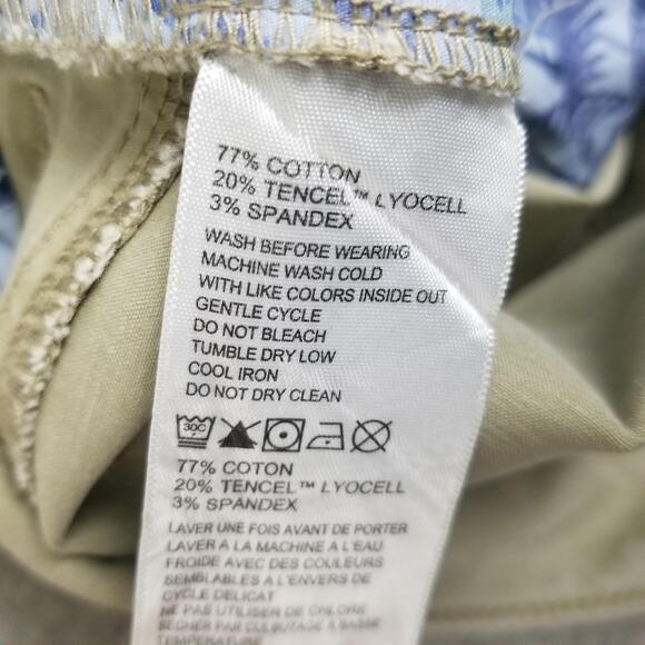 Tommy Bahama Pants Mens 42x32 Khaki 5-Pocket Stretch Chino Casual Flat Front - Picture 16 of 16